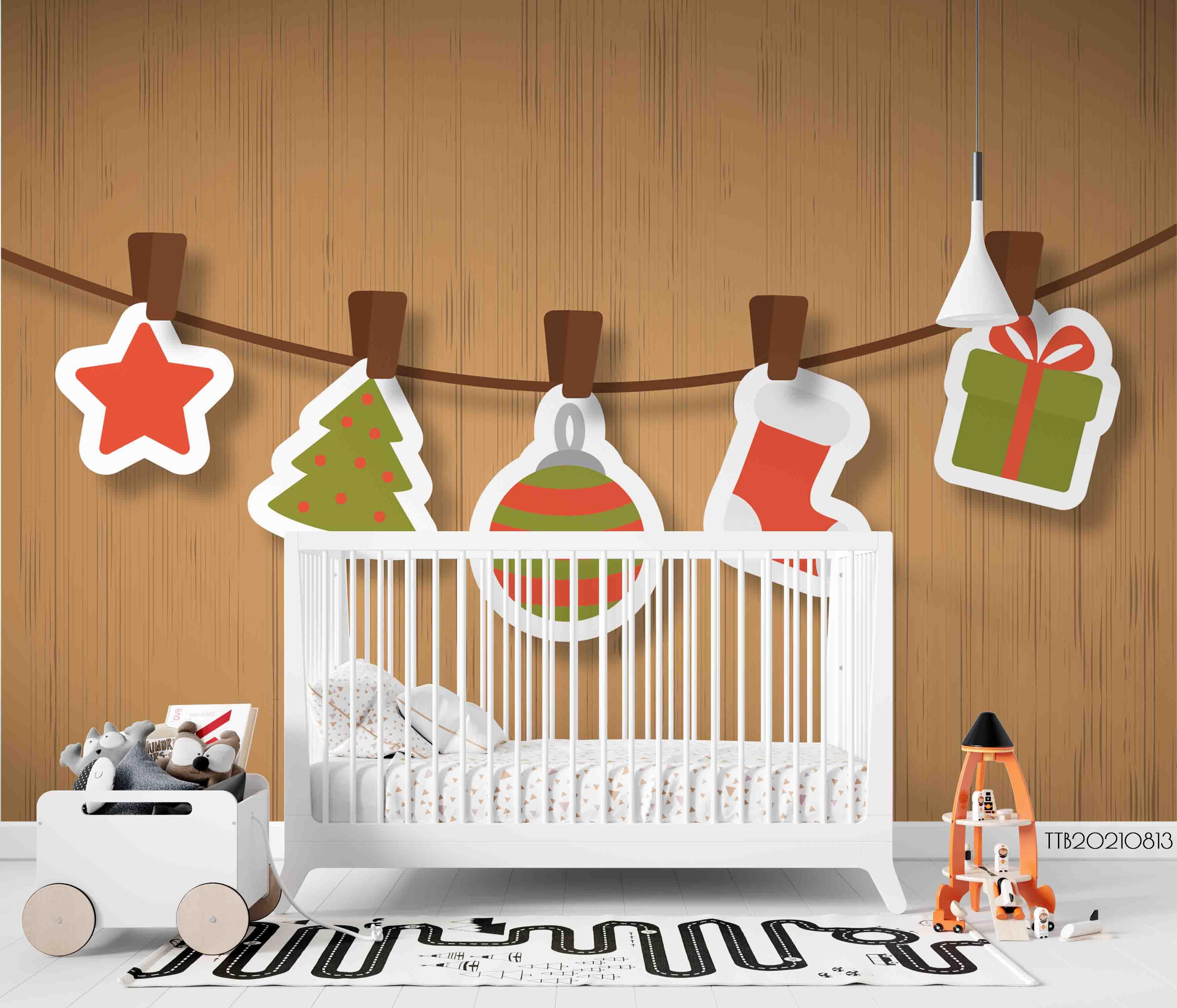 3D Cartoon Christmas Decorate Wall Mural Wallpaper SWW5147- Jess Art Decoration