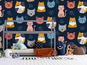 3D Colorful Smiley Cat Wall Mural Wallpaper LXL 28- Jess Art Decoration