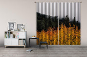 3D Woods Golden Leaf Mist Curtains and Drapes GD 2246- Jess Art Decoration