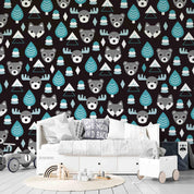 3D Hand Drawn Animal Bear Forest Wall Mural Wallpaper LQH 66- Jess Art Decoration