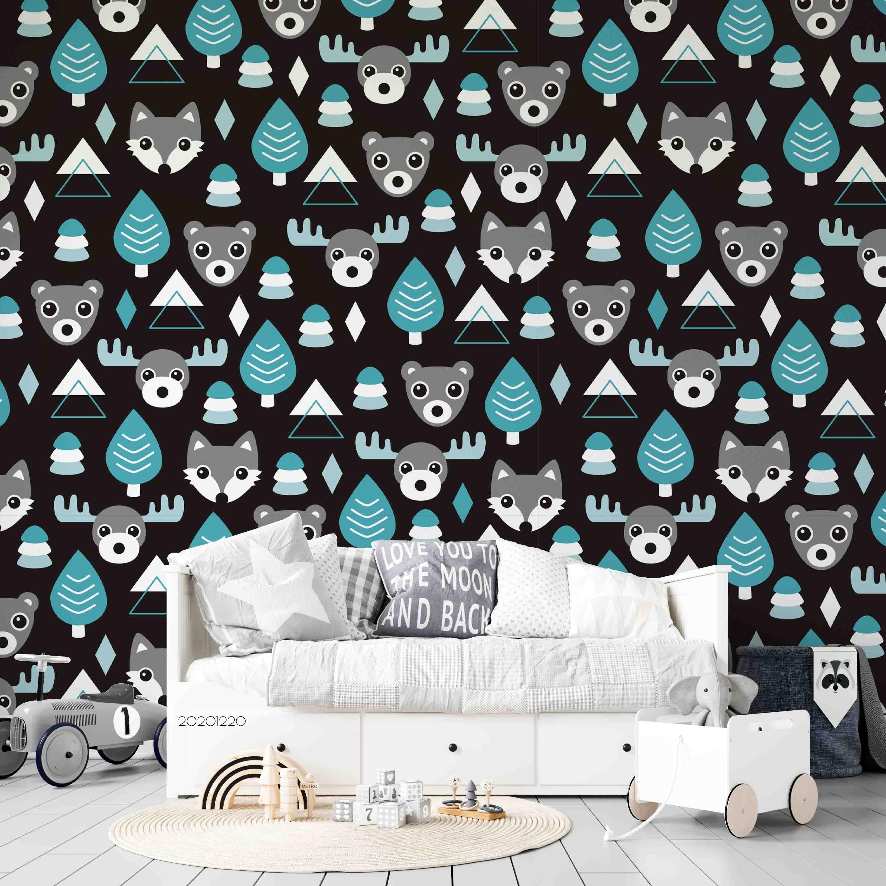 3D Hand Drawn Animal Bear Forest Wall Mural Wallpaper LQH 66- Jess Art Decoration