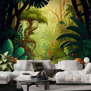 3D Tropical Jungle Exotic Palm Trees Wall Mural Wallpaper GD 1862- Jess Art Decoration