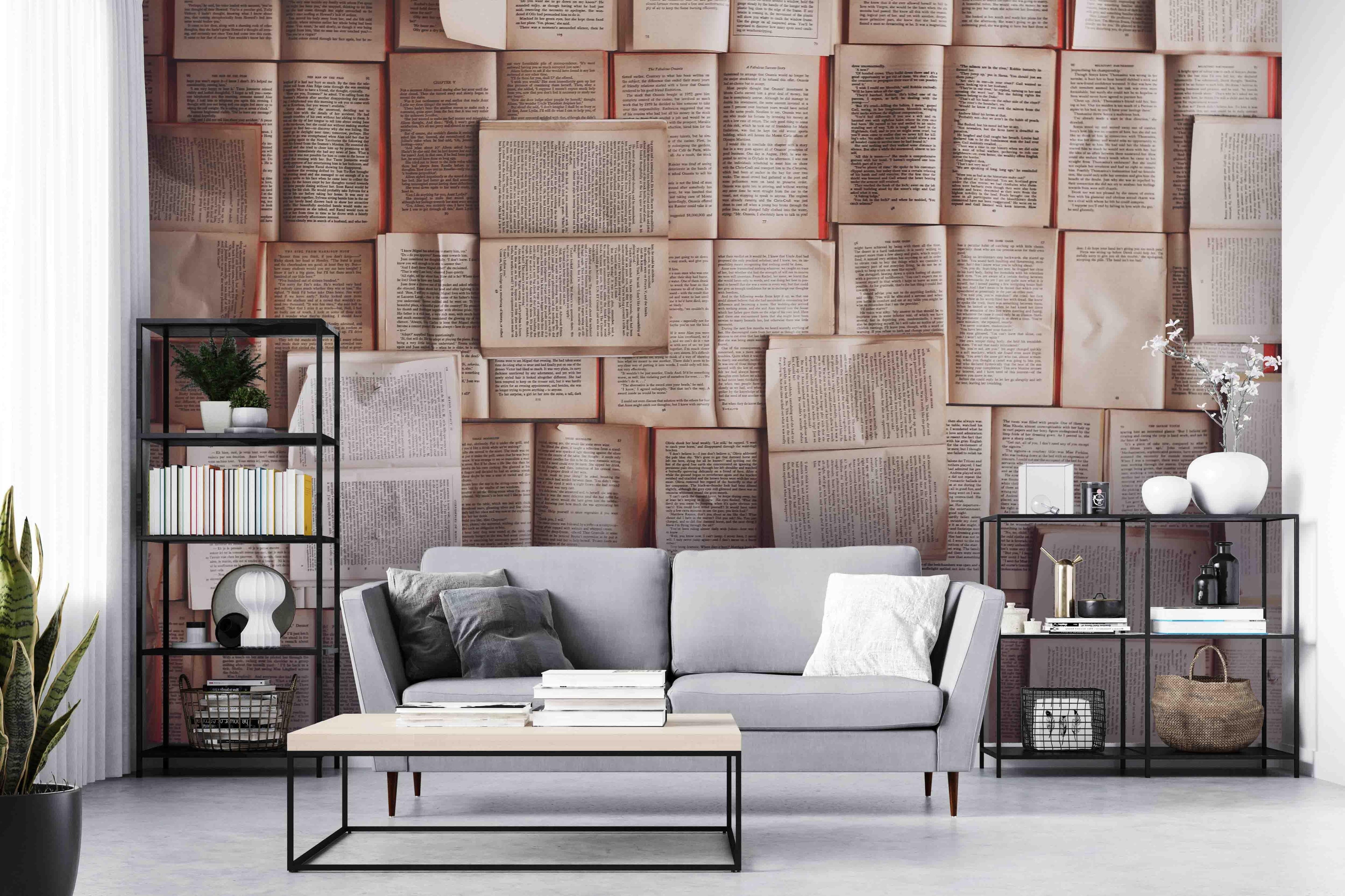 3D Books Pages Wall Mural Wallpaper SF44- Jess Art Decoration