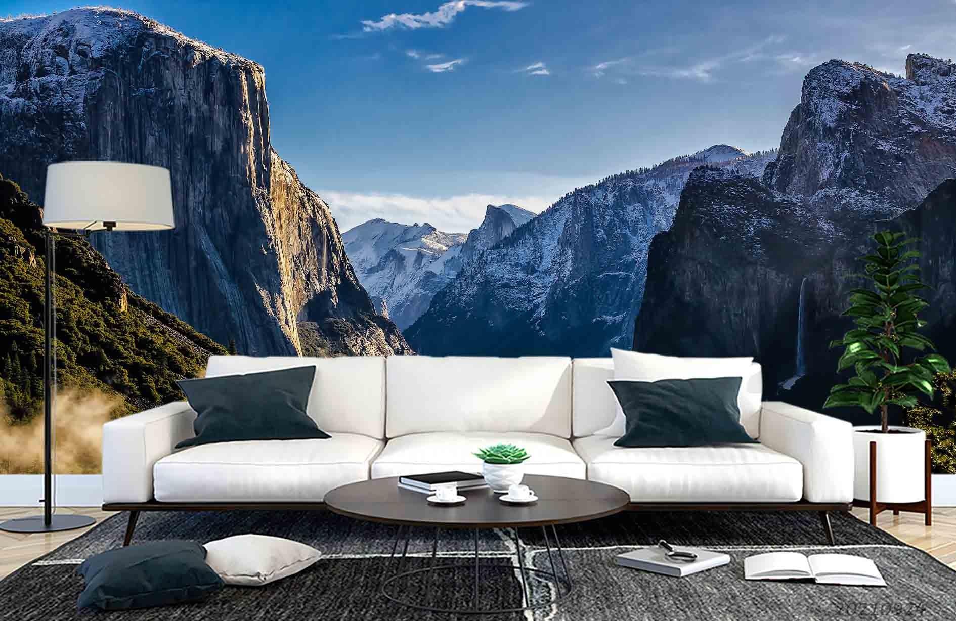 3D Landscape Blue Sky Mountain Wall Mural Wallpaper LQH 641- Jess Art Decoration