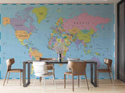 3D World Map Color Wall Mural Wallpaper GD 2648- Jess Art Decoration