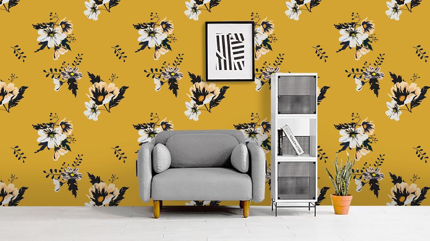 3D Yellow Flowers Wall Mural Wallpaper 54- Jess Art Decoration