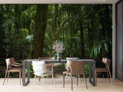 3D Tropical Forest Green Leaf Trunk Wall Mural Wallpaper GD 2680- Jess Art Decoration