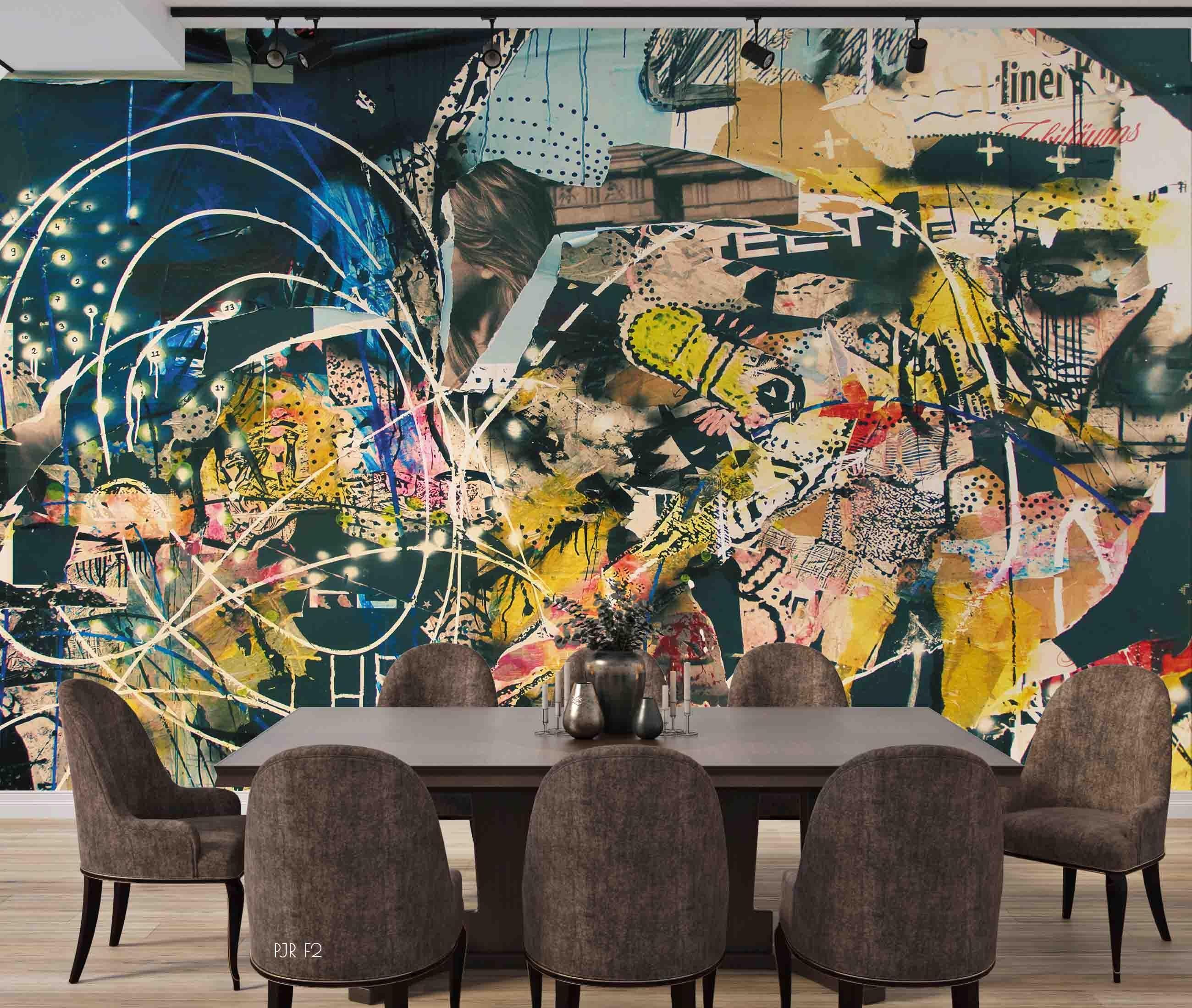 3D Abstract Graffiti Pattern Wall Mural Wallpaper WJ 2191- Jess Art Decoration