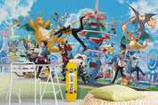 3D Animal Dragon Cartoon cartoon animal dragon mural wall mural wallpaper for playroom - view 4