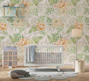 3D Hand Drawn Golden Floral Green Leaf Wall Mural Wallpaper LQH 53- Jess Art Decoration