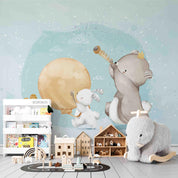3D  Animal Cute Watercolor  Parade Wall Mural Wallpaper SWW560- Jess Art Decoration