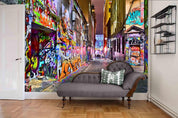 3D Abstract Colored Street Graffiti Wall Mural Wallpaper LQH 43- Jess Art Decoration