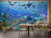 3D Underwater World Sea Animals Fish Coral Wall Mural Wallpaper GD 1903- Jess Art Decoration