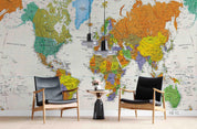 3D Colorful World Map Wall Mural Wallpaper LXL 221- Jess Art Decoration