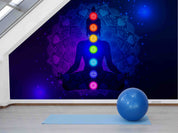 3D Body Contour Colorful Chakras Wall Mural Wallpaper GD 2556- Jess Art Decoration