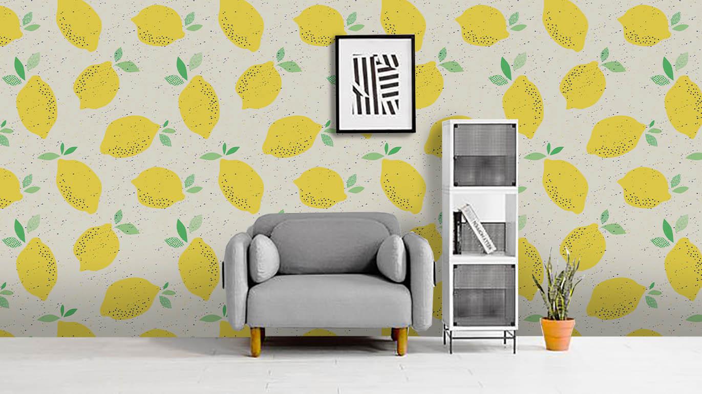 3D Yellow Lemon Wall Mural Wallpaper 1- Jess Art Decoration