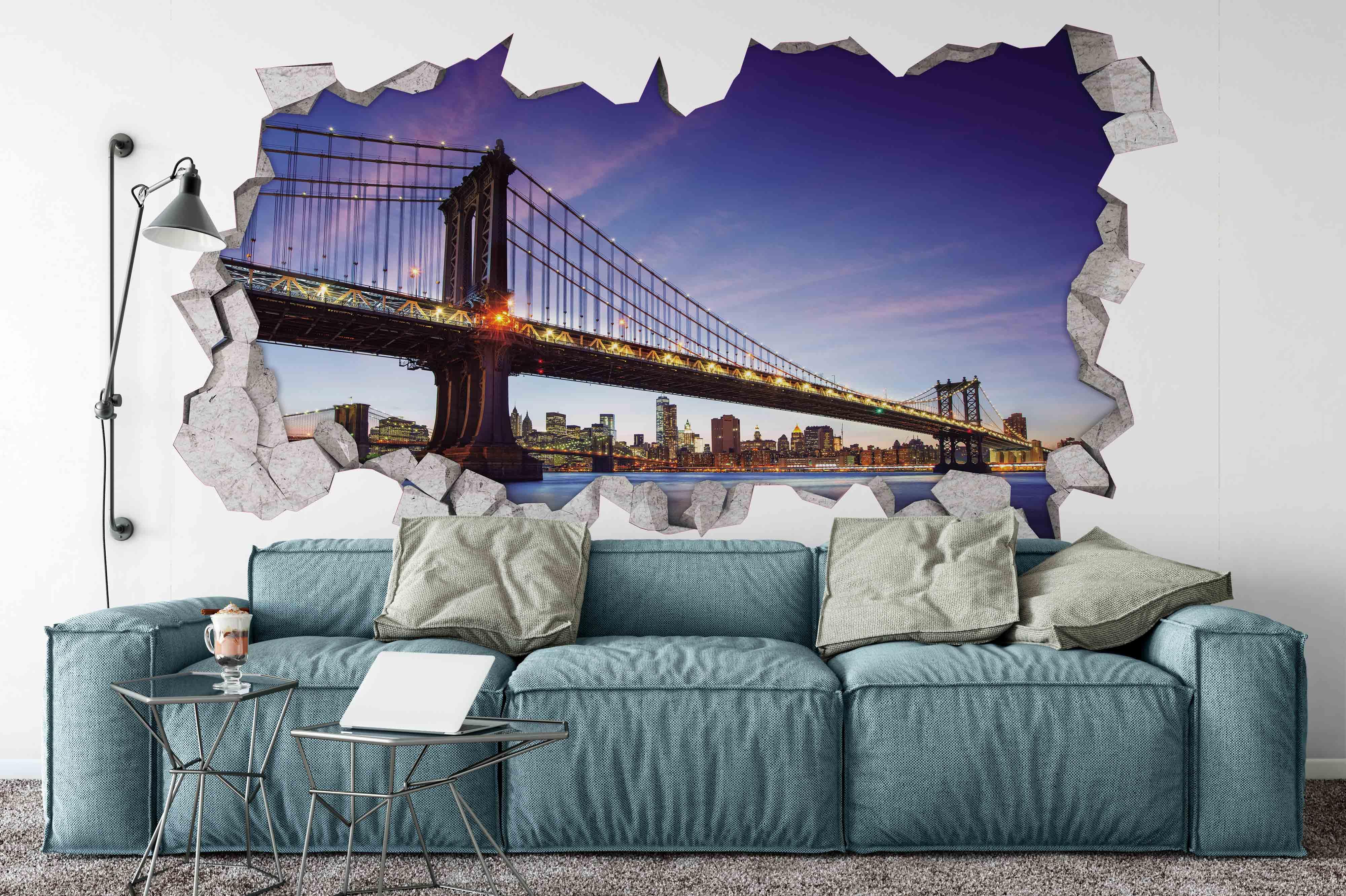 3D Cross Sea Bridge Damage Wall Mural Wallpaper 40- Jess Art Decoration
