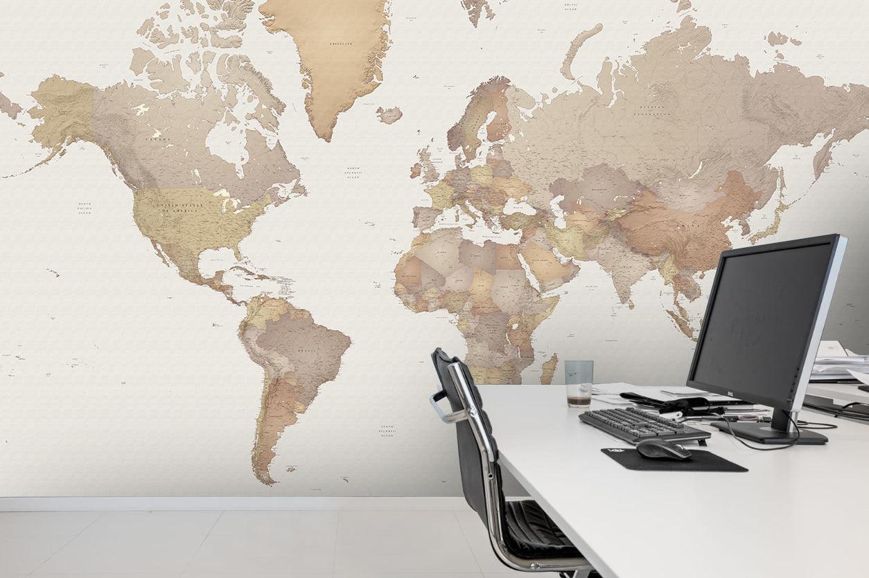 3D retro world map wall mural wallpaper 59- Jess Art Decoration