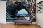 3D Tunnel Highway Sun Wall Ship Mural Wallpaper 08- Jess Art Decoration