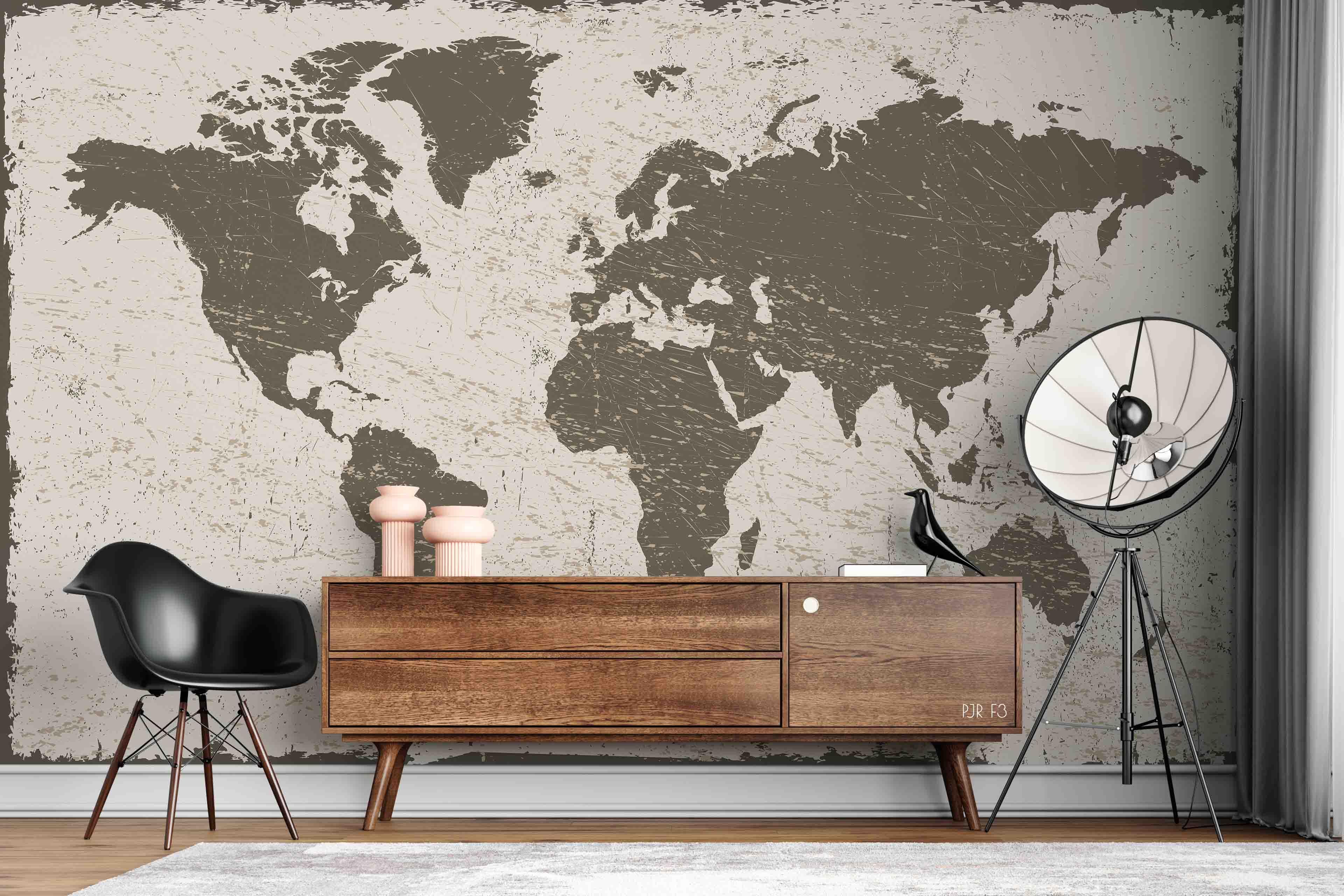 3D Crack Texture World Map Wall Mural Wallpaper LXL 224- Jess Art Decoration