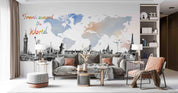 3D Hand-painted Abstract Map World Wall Mural Wallpaper SWW4964- Jess Art Decoration