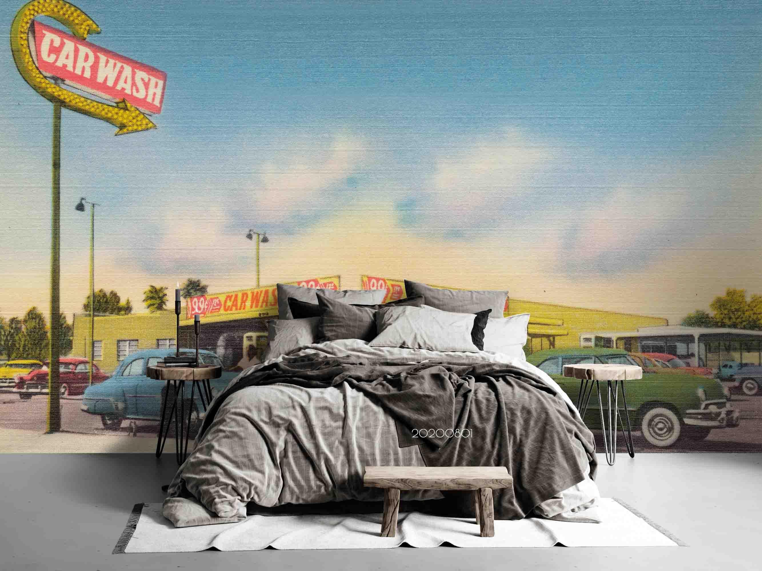 3D Petrol Station Wall Mural Wallpaper SF15- Jess Art Decoration