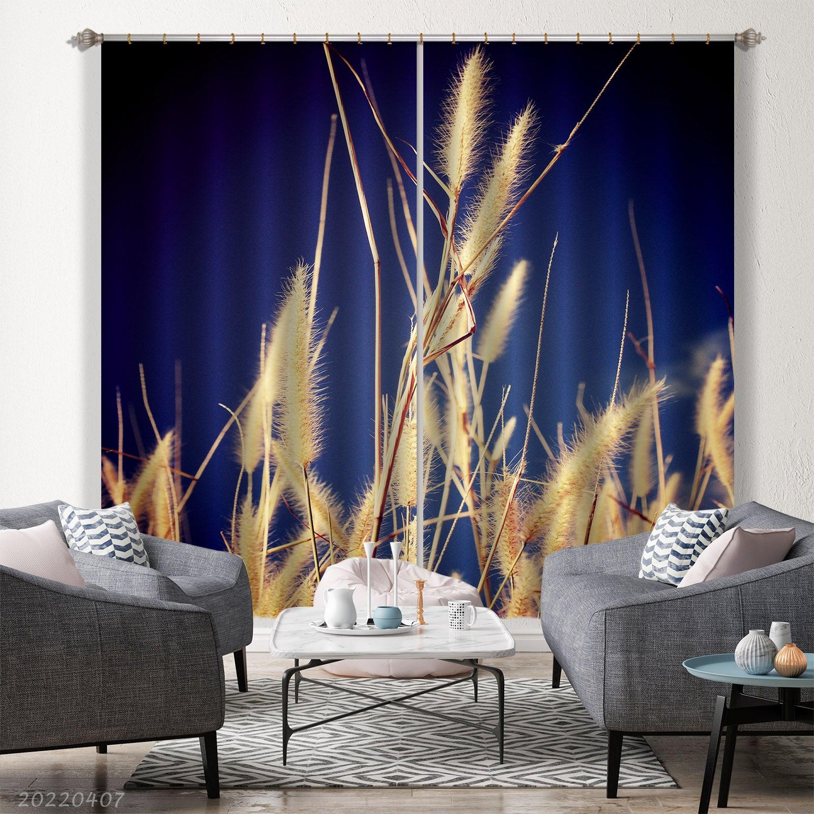 3D Landscape Nature Autumn Setaria Curtains and Drapes GD 3538- Jess Art Decoration