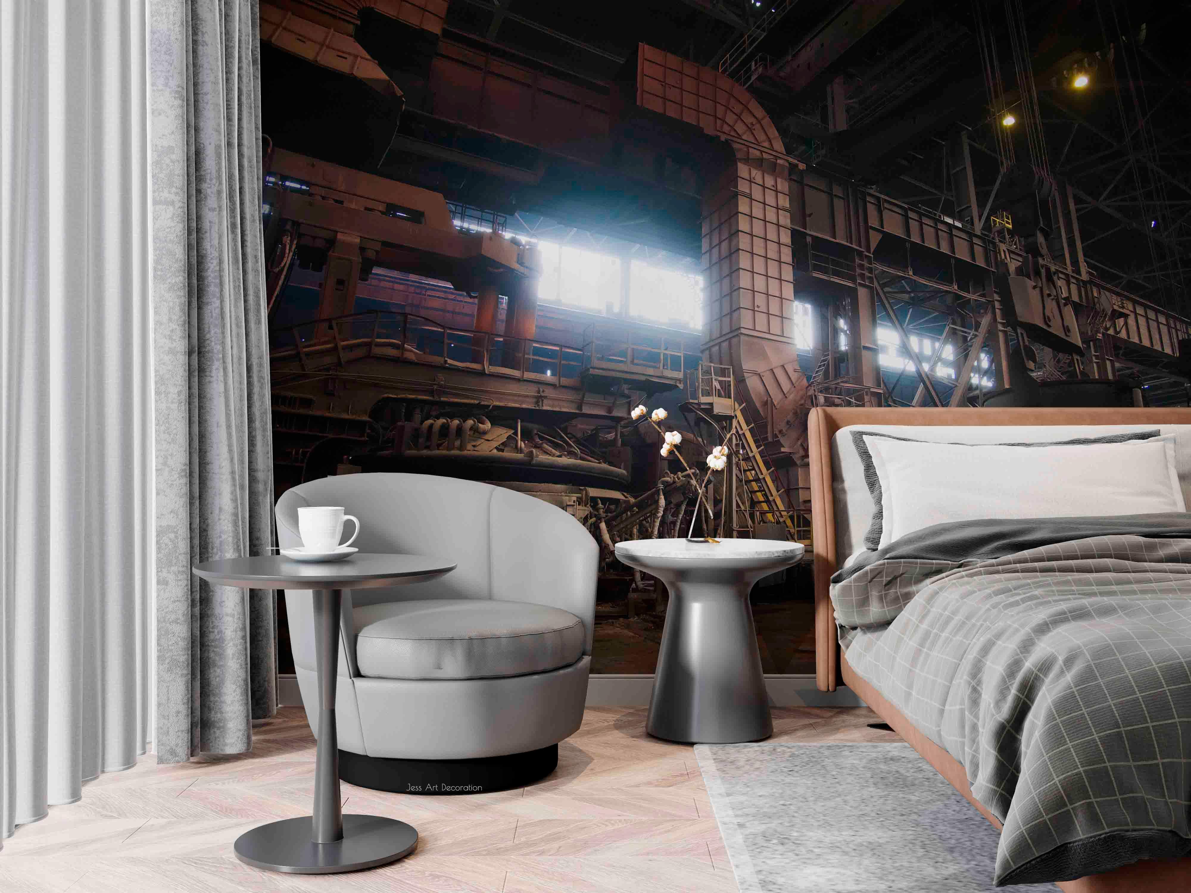 3D Factory Machinery Iron Frame Wall Mural Wallpaper GD 3041- Jess Art Decoration