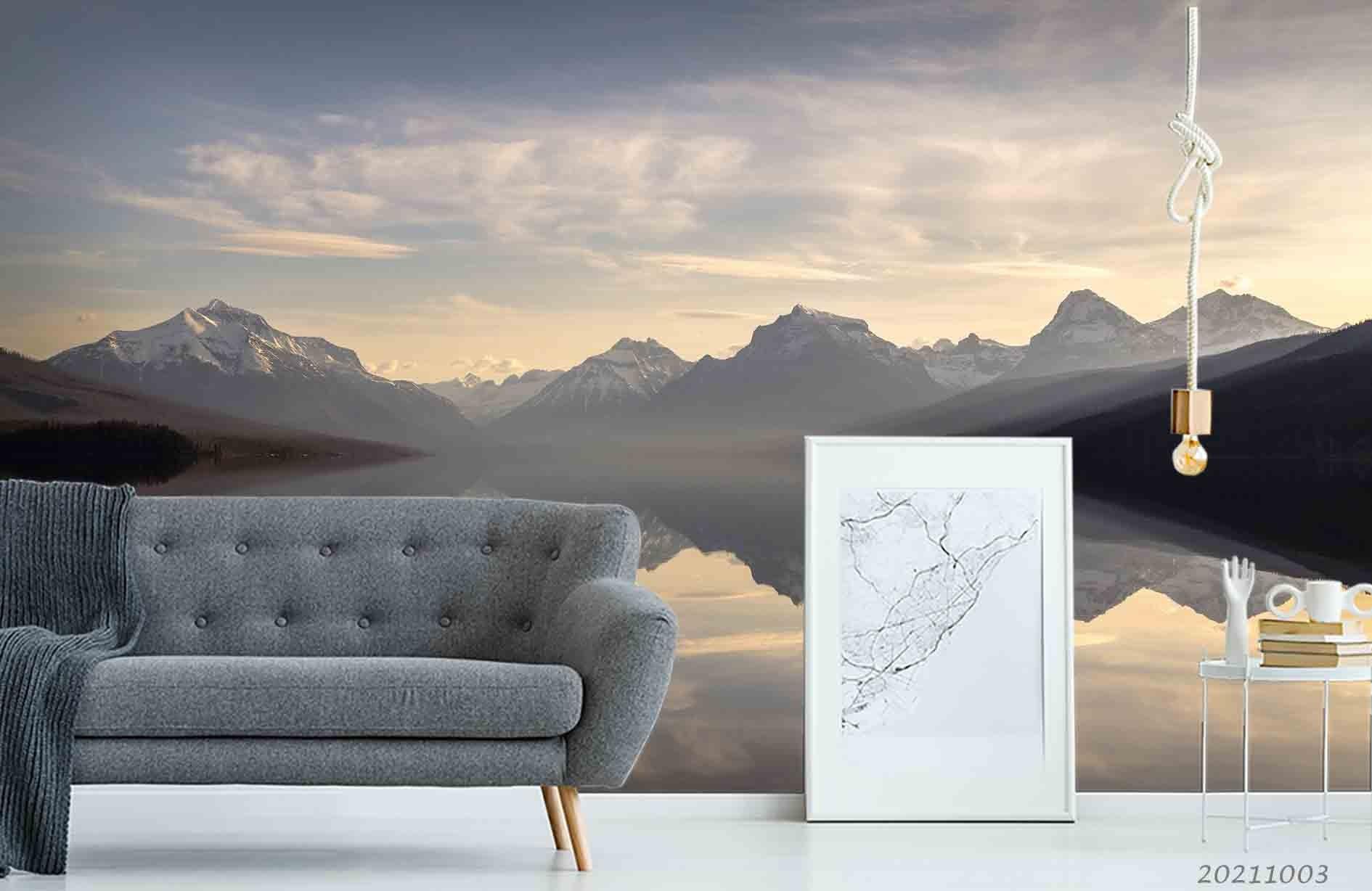 3D Sky Mountain Lake Nature Landscape Wall Mural Wallpaper LQH 463- Jess Art Decoration