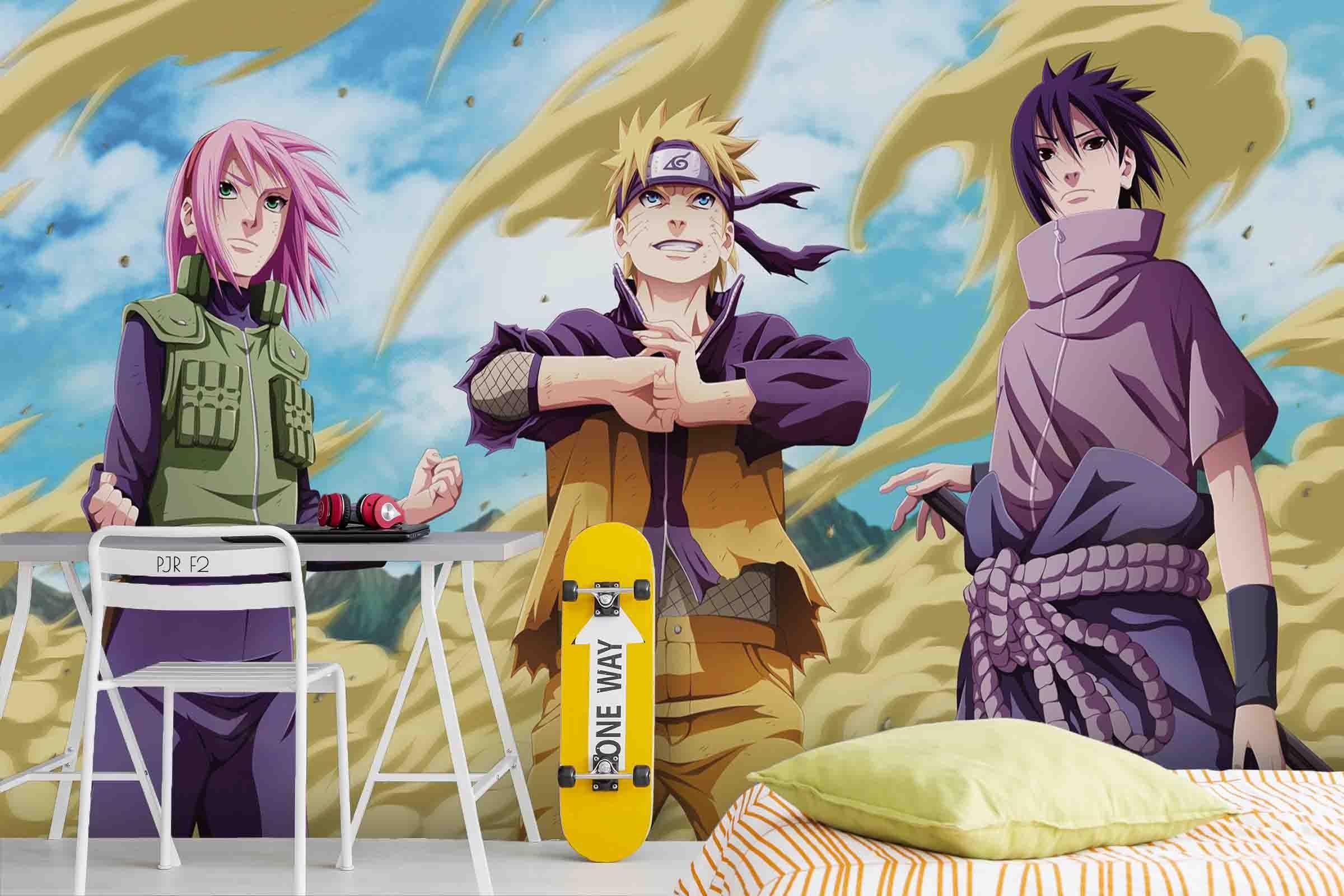 3D Ninja Character Trio anime ninja character trio mural wall mural wallpaper for teen room - view 4