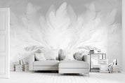 3D White Soft Feather Pattern Wall Mural Wallpaper GD 1775- Jess Art Decoration