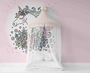 3D Floral Unicorn Wall Mural Wallpaper 71- Jess Art Decoration