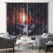 3D Magic Forest Woman Dark Forest Illustration Painting Curtains and Drapes GD 4614- Jess Art Decoration
