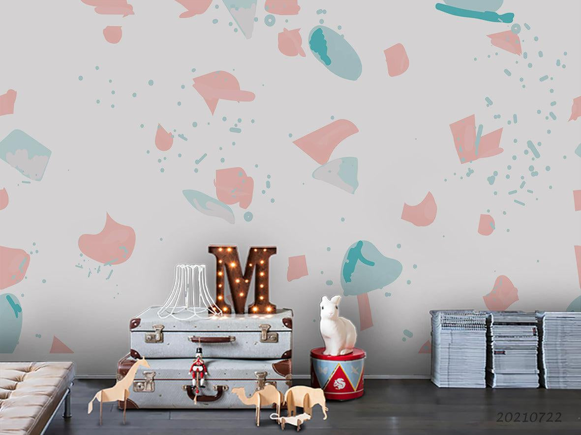 3D Pastel Terrazzo pastel terrazzo pattern wall mural wallpaper for nursery - view 4