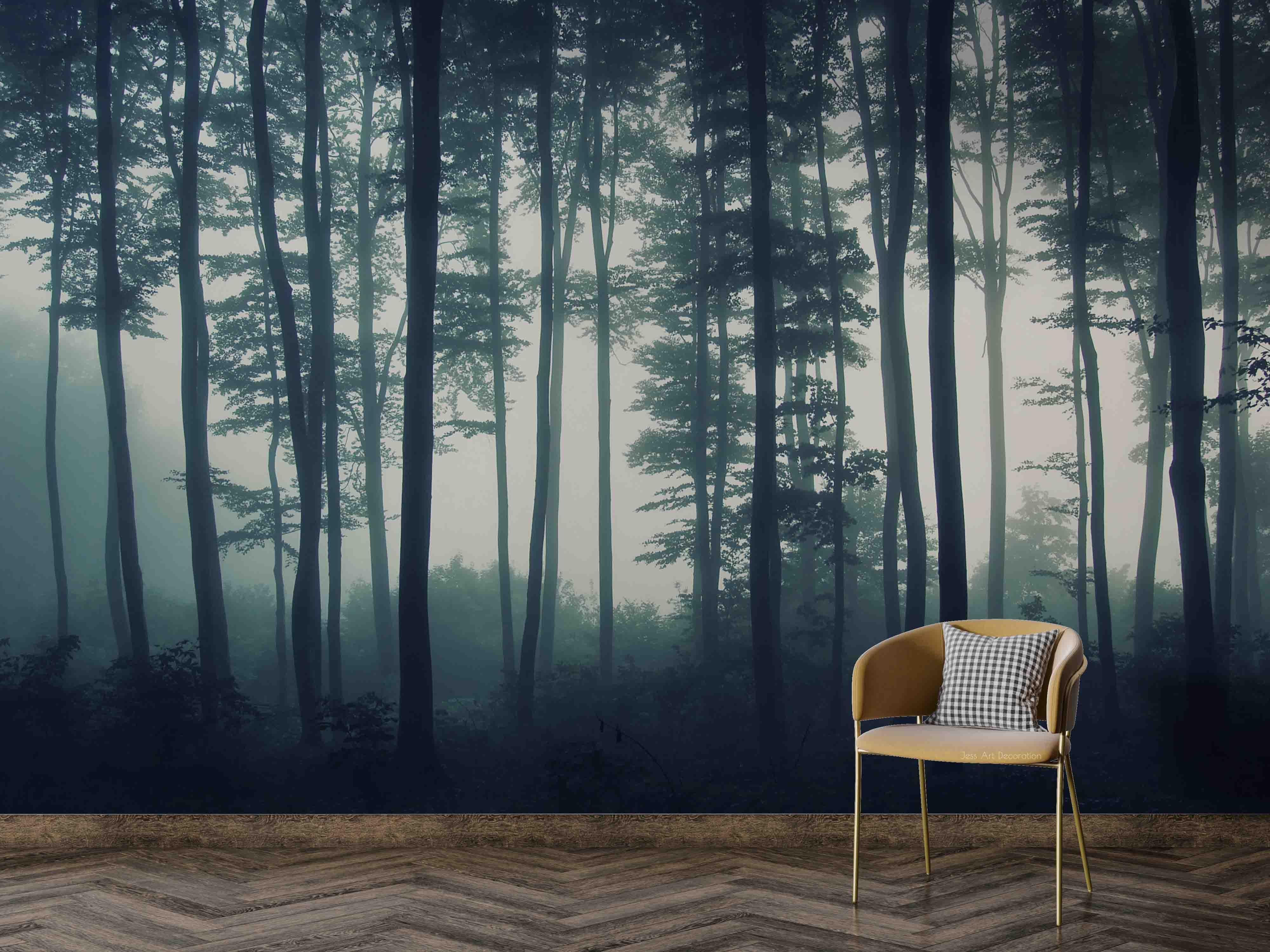 3D Plant Forest Fog Green Landscape Wall Mural Wallpaper LLL 2013- Jess Art Decoration