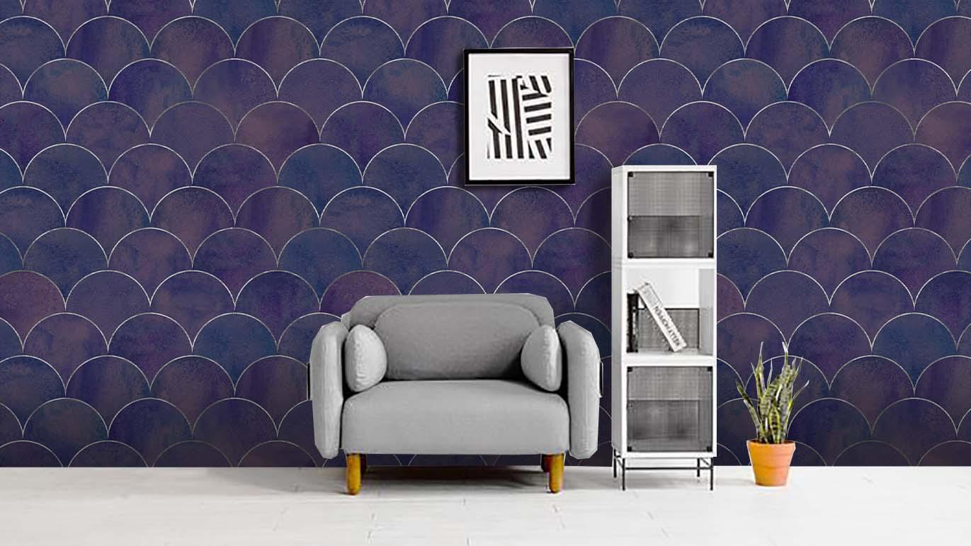3D Purple Semicircle Wall Mural Wallpaper 64- Jess Art Decoration