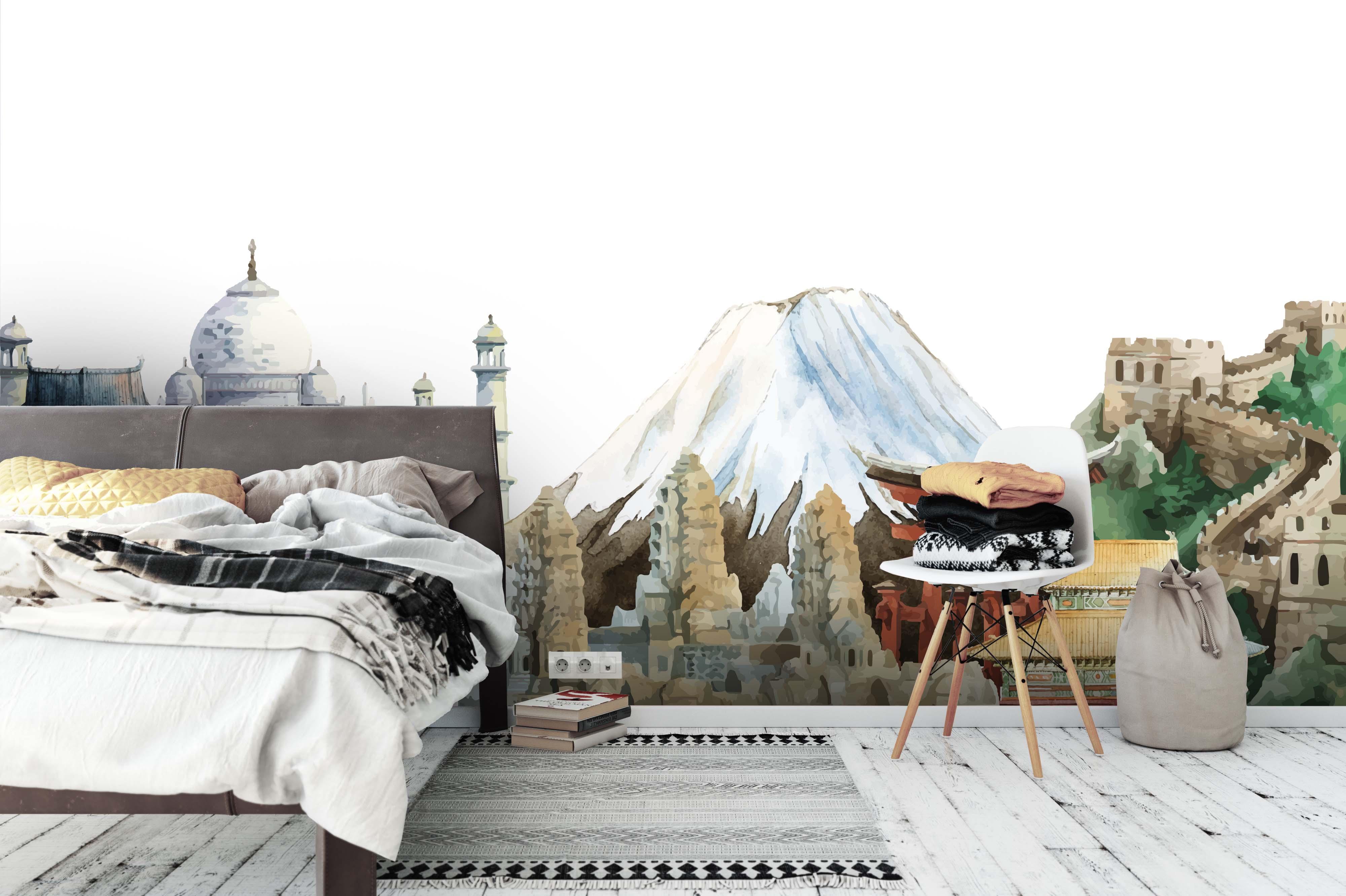 3D Urban Mountains Wall Mural Wallpaper 85- Jess Art Decoration