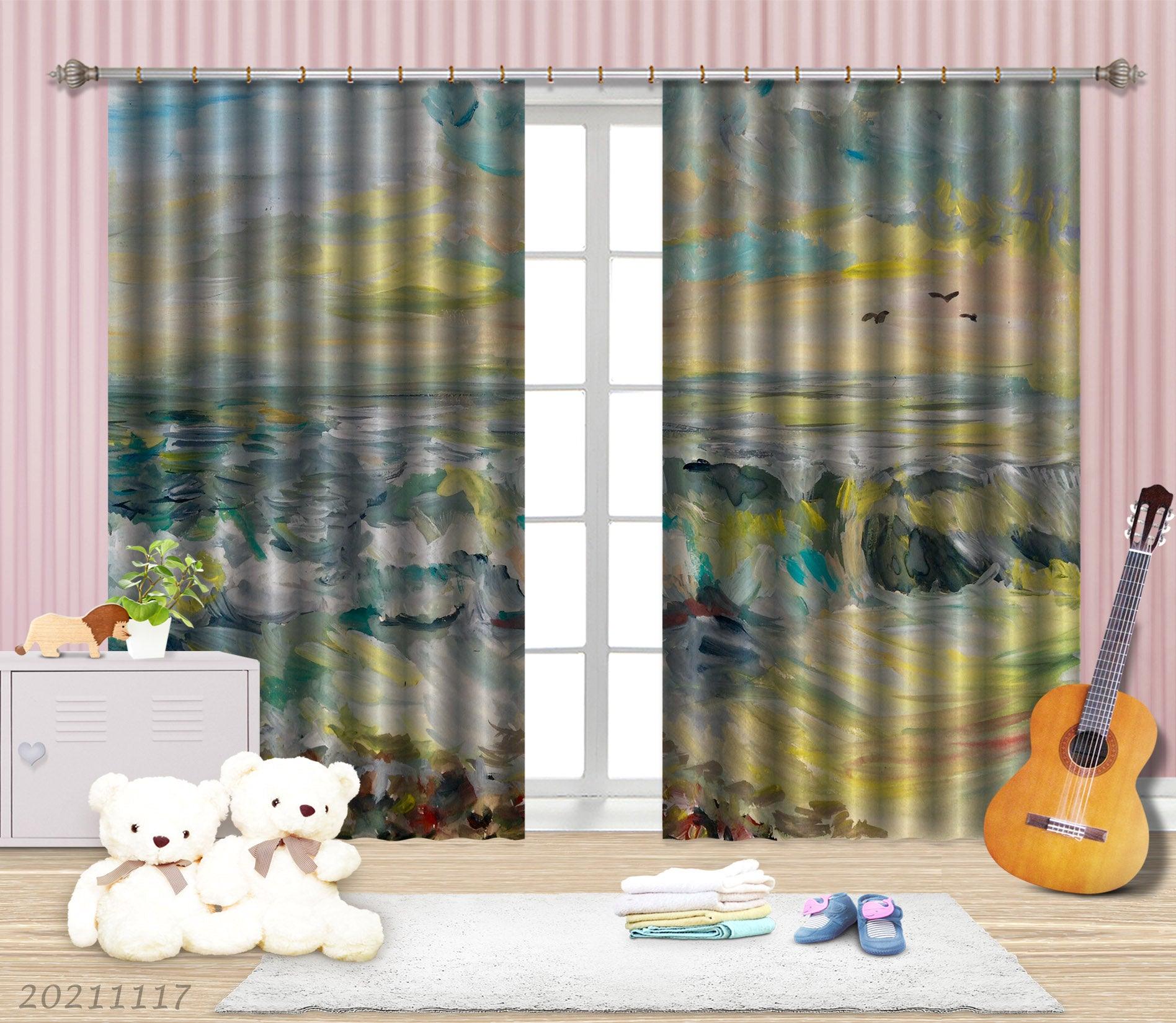 3D Landscape Oil Painting Curtains and Drapes LQH 13- Jess Art Decoration