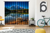 3D Landscape Mountain Lake Forest Blue Sky Curtains and Drapes GD 4932- Jess Art Decoration