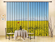 3D Landscape Rape Flower Snow Mountain Windmill Curtains and Drapes GD 3610- Jess Art Decoration