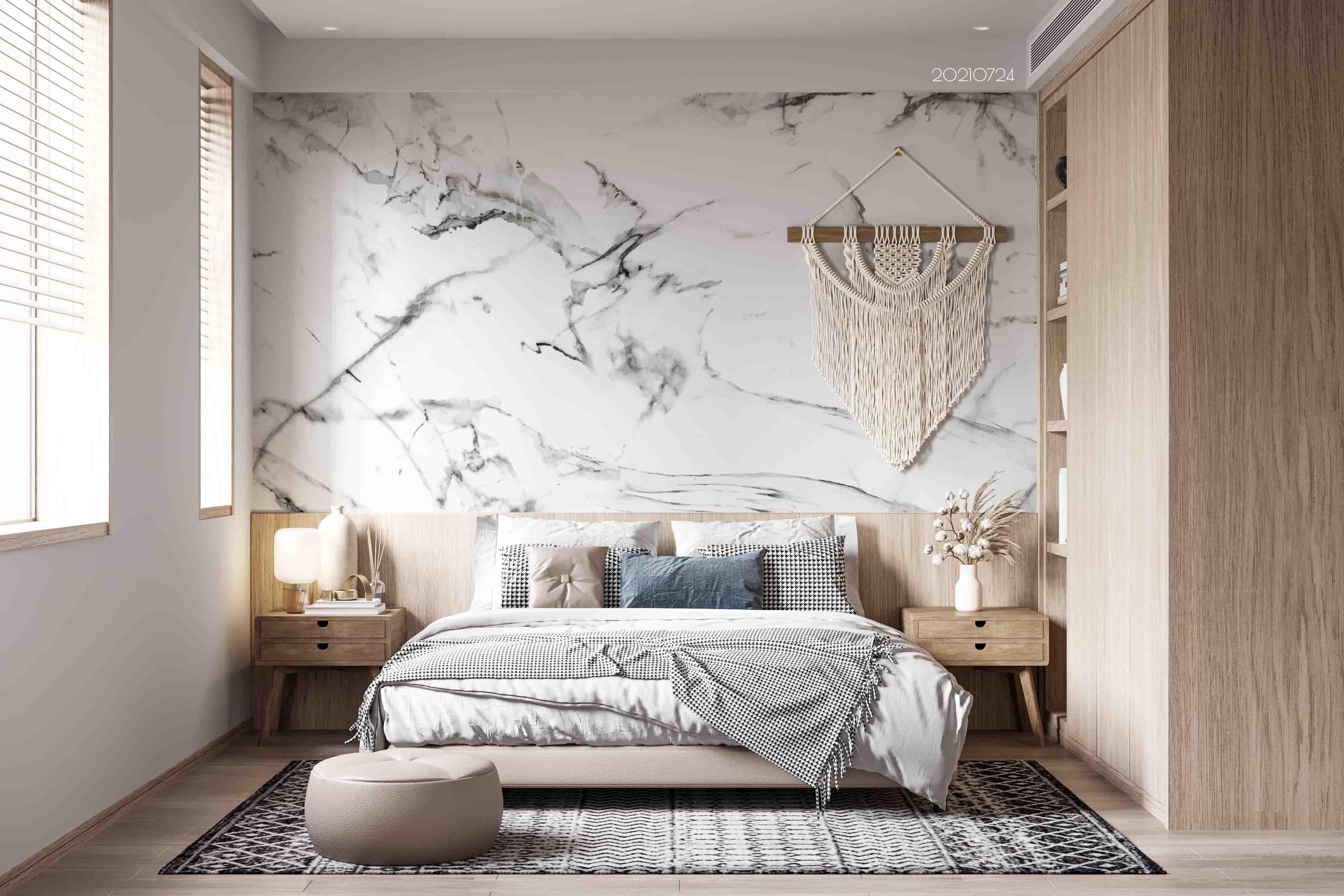 3D White Black Marble Texture Wall Mural Wallpaper SWW3673- Jess Art Decoration