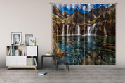 3D Landscape Mountain Peak Waterfall Lake Curtains and Drapes GD 4902- Jess Art Decoration