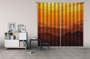 3D Sunset Orange Winter Mountains Curtains and Drapes GD 3602- Jess Art Decoration
