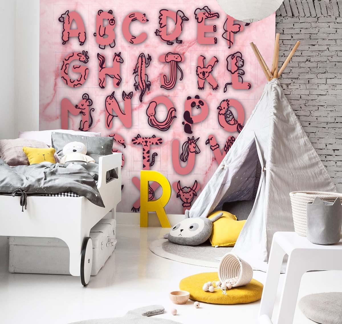 3D Pink Letter Wall Mural Wallpaper 52- Jess Art Decoration