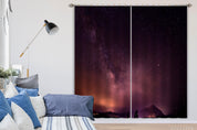 3D Mountain Starry Landscape Purple Curtains and Drapes LLL 110- Jess Art Decoration
