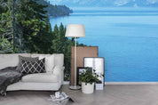 3D blue lake forest mountain wall mural wallpaper 81- Jess Art Decoration