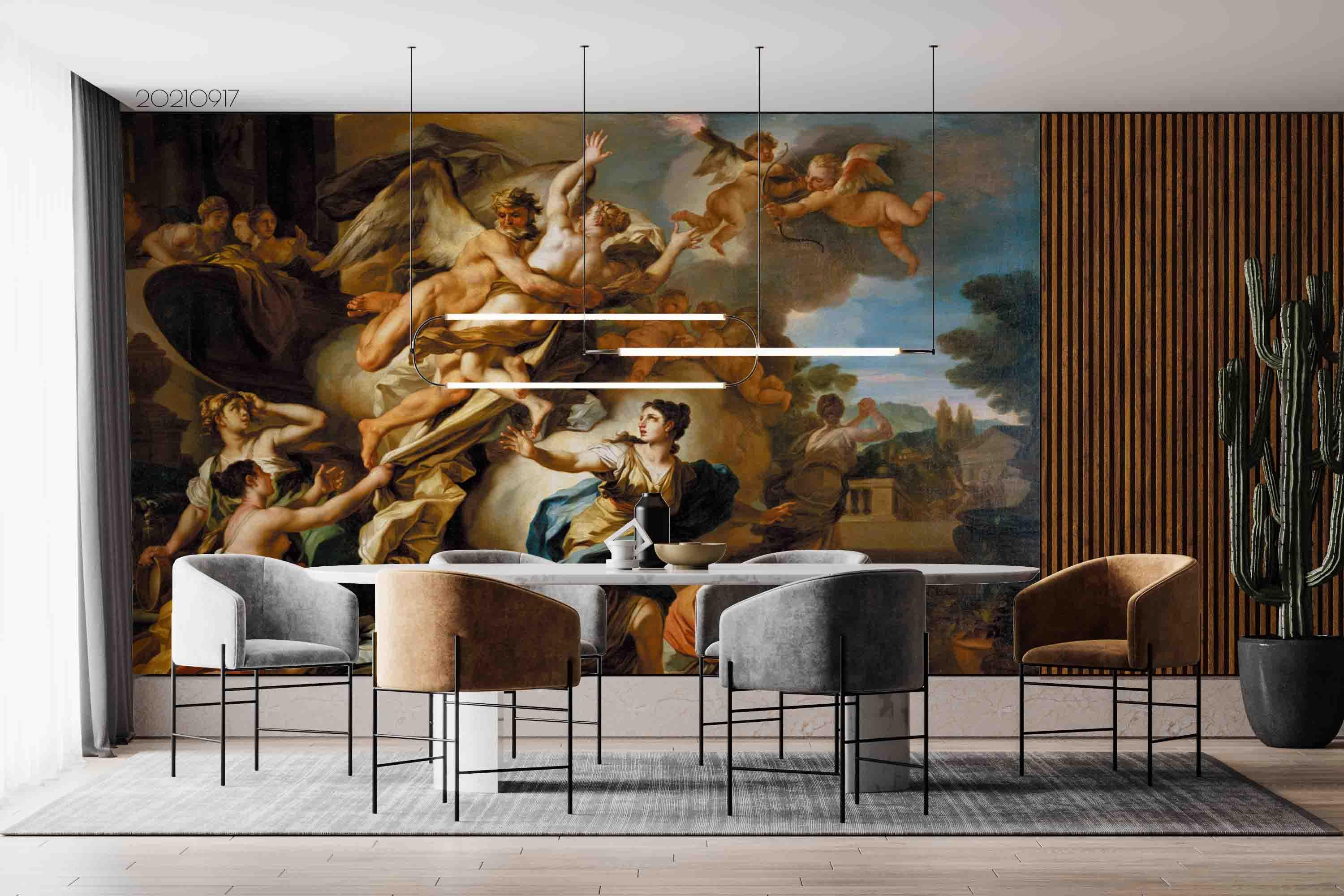 3D Religious Angel Painting classical religious angel painting wall mural wallpaper for dining room - view 3