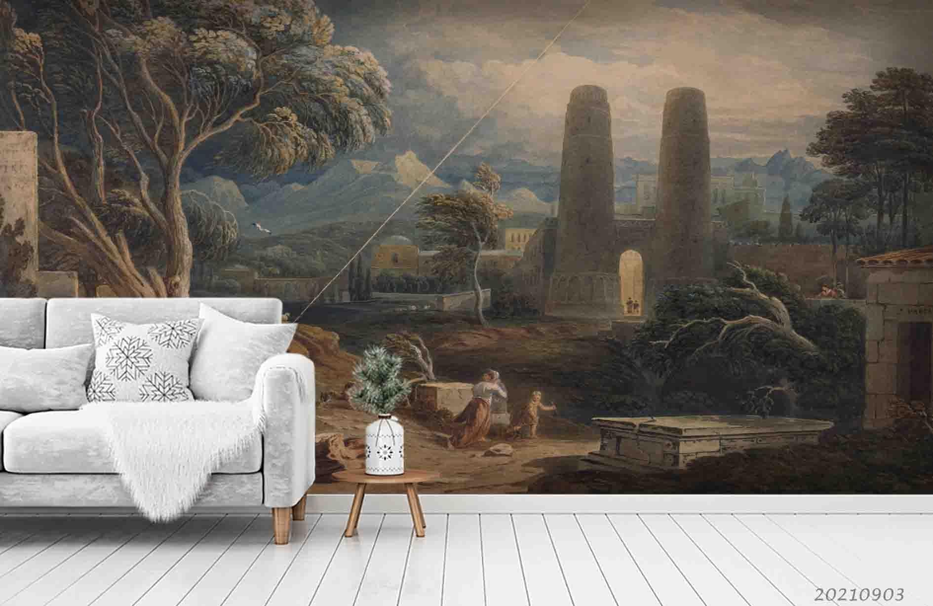 3D Nature Landscape Oil Painting Wall Mural Wallpaper LQH 122- Jess Art Decoration