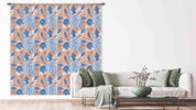 3D Vintage Blue Flower Leaf Curtains and Drapes GD 16- Jess Art Decoration