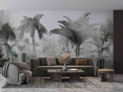 3D Tropical Plant Palm Tree Leaf Misty Wall Mural Wallpaper GD 857- Jess Art Decoration